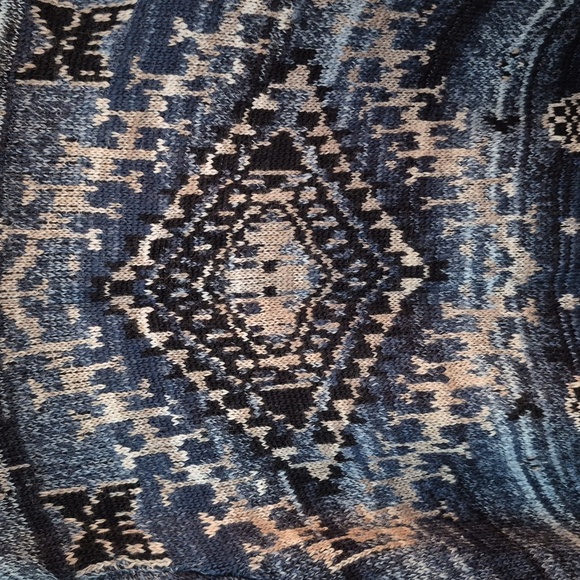 NWOT J Jill Long Duster Cardigan Heavy Fairisle Southwestern Wool Blend - Picture 3 of 7